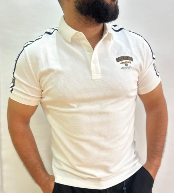 Polo en piqué blanc avec logo poitrine (Copie)