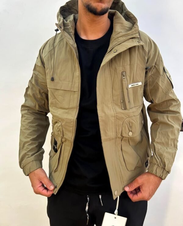 Blouson Homme à Capuche Mi-Saison – Style Cargo Urbain